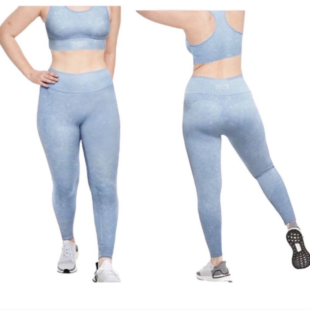 NWT PINK VICTORIA'S SECRET seamless workout tights in baby blue slate blue
